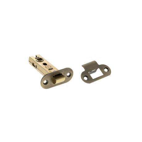 Quality image of Atlantic Fire-Rated CE Marked Bolt Through Tubular Radius Latch 3" - Matt Antique Brass | Sku. alrce3mab | available from Trade Door Handles.