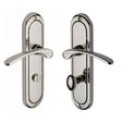 High quality image of the Heritage Brass Door Handle for Bathroom Ambassador Design Polished Nickel Finish | Sku. amb6230-pnf | Discounted prices available from Trade Door Handles