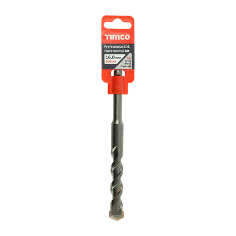 This is an image of Timco - Professional SDS Plus Hammer Bit 16.0 x 160 (1 Each Clip) AP16160