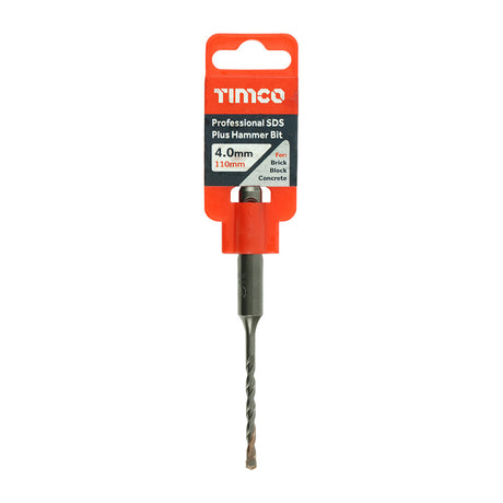 This is an image of Timco - Professional SDS Plus Hammer Bit 4.0 x 110 (1 Each Clip) AP4110