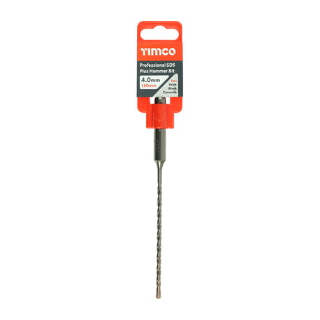 This is an image of Timco - Professional SDS Plus Hammer Bit 4.0 x 160 (1 Each Clip) AP4160
