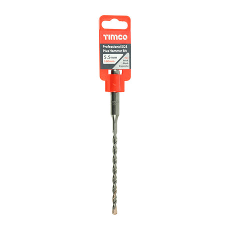 This is an image of Timco - Professional SDS Plus Hammer Bit 5.5 x 160 (1 Each Clip) AP55160