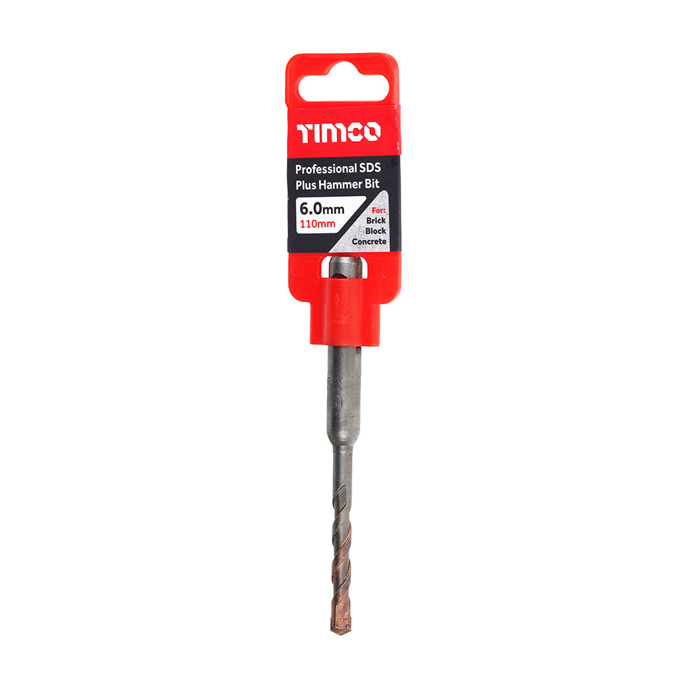 This is an image of Timco - Professional SDS Plus Hammer Bit 6.0 x 110 (1 Each Clip) AP6110