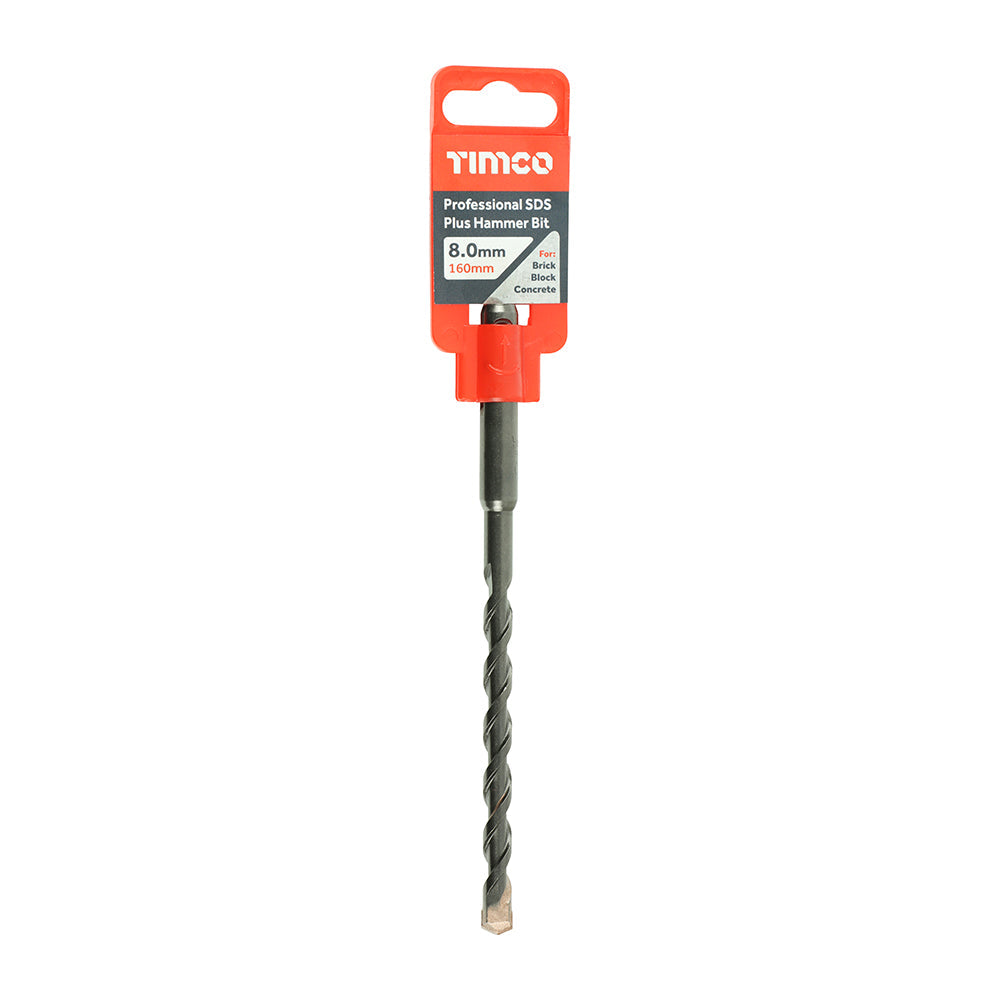 This is an image of Timco - Professional SDS Plus Hammer Bit 8.0 x 160 (1 Each Clip) AP8160