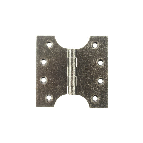Quality image of Atlantic (Solid Brass) Parliament Hinges 4" x 2" x 4mm - Distressed Silver | Sku. aph424ds | available from Trade Door Handles.