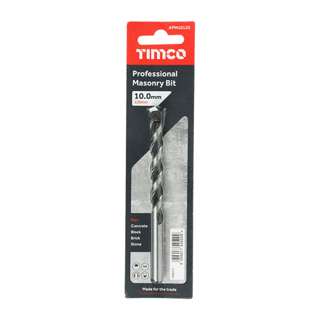 This is an image of Timco - Professional Masonry Bit 10.0 x 120 (1 Each Blister Pack) APM10120