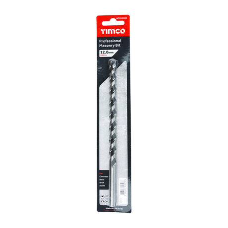 This is an image of Timco - Professional Masonry Bit 12.0 x 200 (1 Each Blister Pack) APM12200