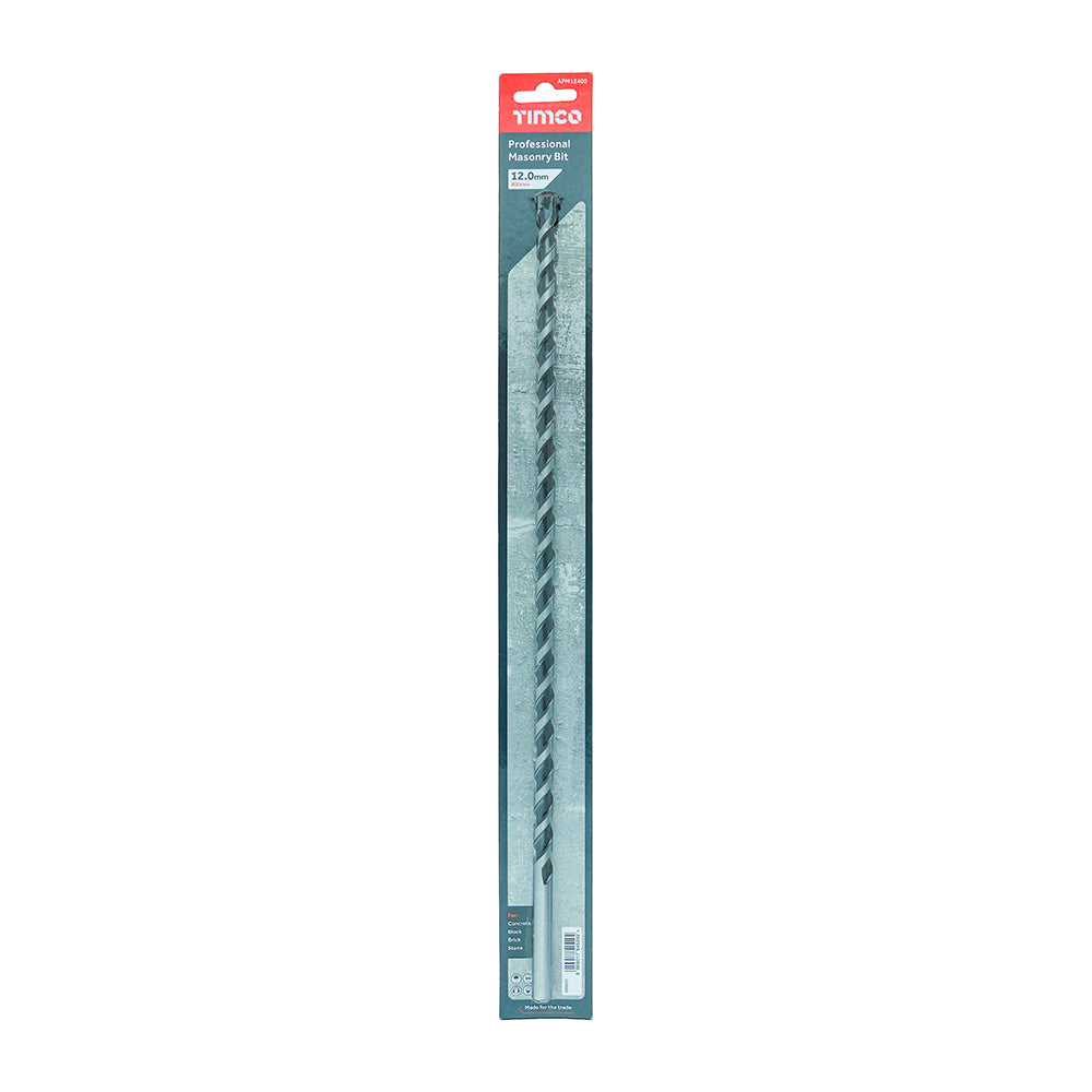 This is an image of Timco - Professional Masonry Bit 12.0 x 400 (1 Each Blister Pack) APM12400