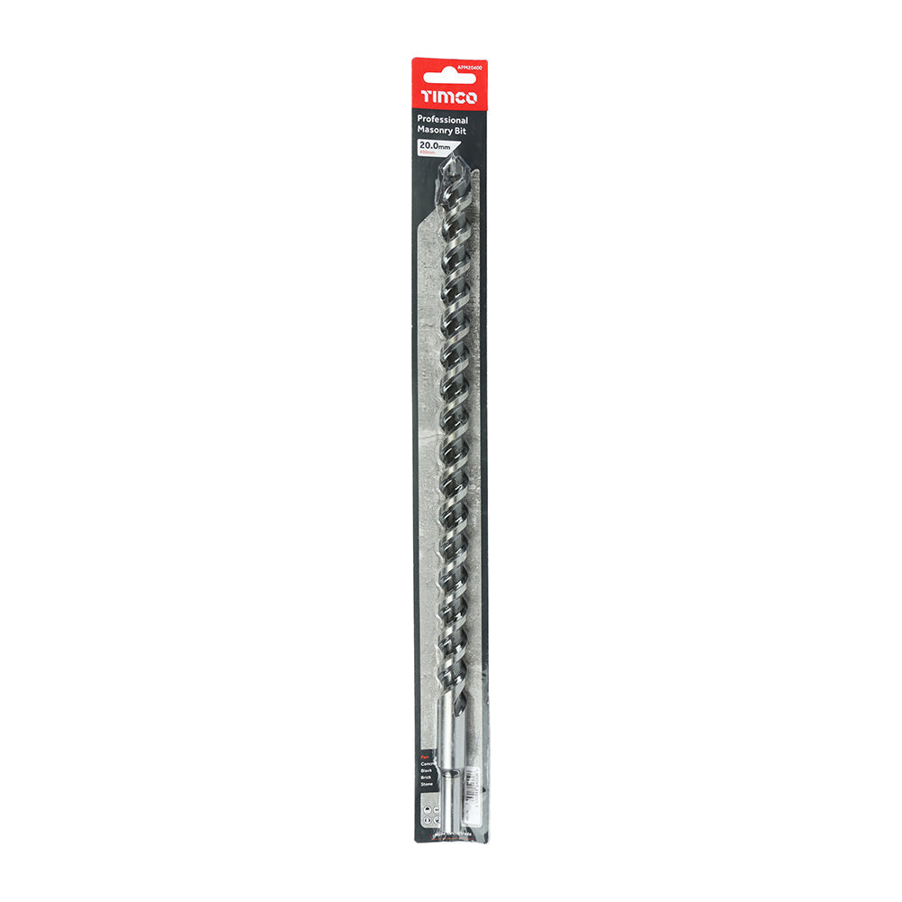 This is an image of Timco - Professional Masonry Bit 20.0 x 400 (1 Each Blister Pack) APM20400