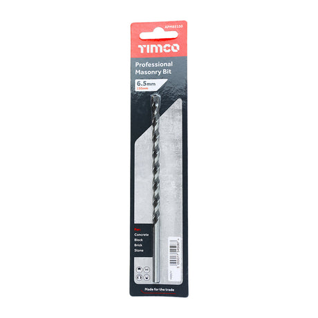 This is an image of Timco - Professional Masonry Bit 6.5 x 150 (1 Each Blister Pack) APM65150