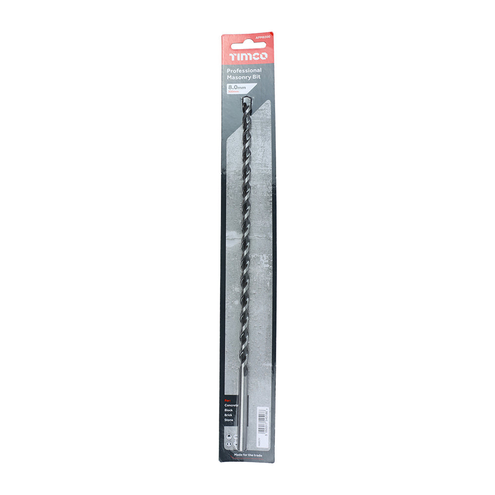This is an image of Timco - Professional Masonry Bit 8.0 x 300 (1 Each Blister Pack) APM8300