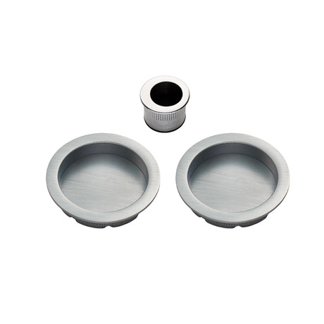 High quality image of Manital - Sliding Door Rose with Flush Pull - Satin Chrome | Sku. art54asc | Trade Door Handles.