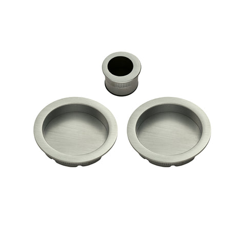 High quality image of Manital - Sliding Door Rose with Flush Pull - Satin Nickel | Sku. art54asn | Trade Door Handles.