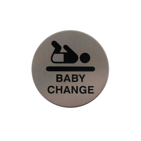 Quality image of Atlantic Baby Change Disc Sign 3M Adhesive 75mm - Satin Stainless Steel | Sku. as75bcasss | available from Trade Door Handles.
