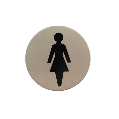Quality image of Atlantic Female Disc Sign 3M Adhesive 75mm - Satin Stainless Steel | Sku. as75fasss | available from Trade Door Handles.