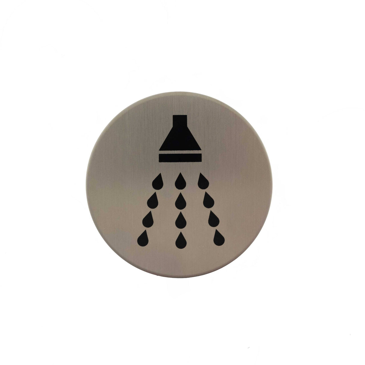 Quality image of Atlantic Shower Disc Sign 3M Adhesive 75mm - Satin Stainless Steel | Sku. as75sasss | available from Trade Door Handles.