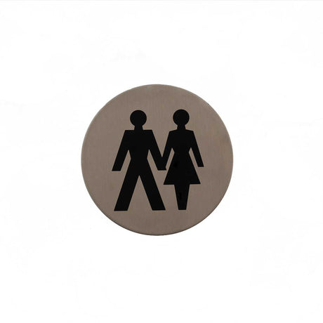 Quality image of Atlantic Unisex Disc Sign 3M Adhesive 75mm - Satin Stainless Steel | Sku. as75uasss | available from Trade Door Handles.