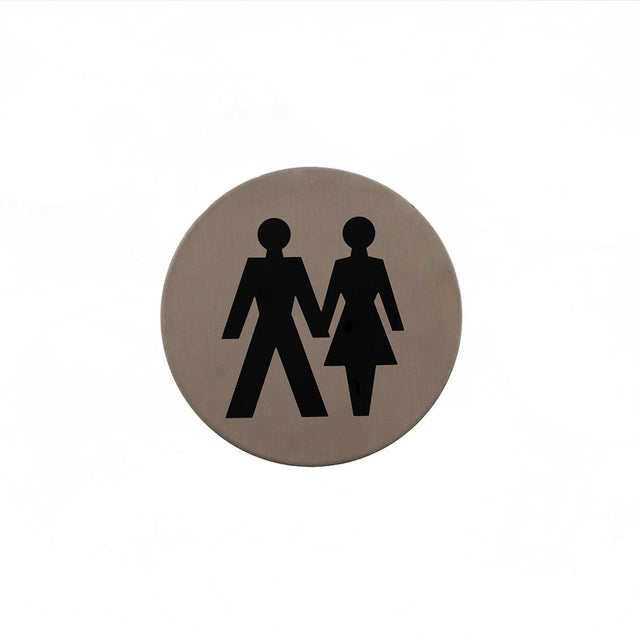 Quality image of Atlantic Unisex Disc Sign 3M Adhesive 75mm - Satin Stainless Steel | Sku. as75uasss | available from Trade Door Handles.