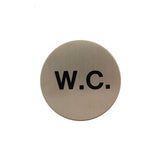 Quality image of Atlantic WC Disc Sign 3M Adhesive 75mm - Satin Stainless Steel | Sku. as75wcasss | available from Trade Door Handles.