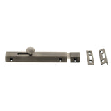 Quality image of Atlantic Solid Brass Surface Door Bolt 6" - Matt Gun Metal | Sku. asb6mbn | available from Trade Door Handles.