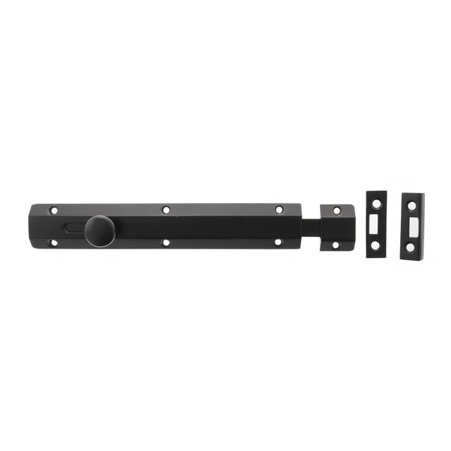 Quality image of Atlantic Solid Brass Surface Door Bolt 8" - Matt Black | Sku. asb8mb | available from Trade Door Handles.