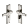 High quality image of the Heritage Brass Door Handle for Bathroom Atlantis Design Polished Nickel Finish | Sku. atl5730-pnf | Discounted prices available from Trade Door Handles