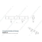 Alexander & Wilks - Cabinet Brass Dummy Hinge-Polished Chrome aw000-64-pc