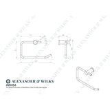 Line technical drawing image of Alexander & Wilks - Brunel Pain Toilet Roll Holder-Polished Chrome | Sku. aw454pc | Trade Door Handles.