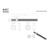 Line technical drawing image of Alexander & Wilks - Back To Back Fixings Dark Bronze Pvd | Sku. aw50bbf-dbzpvd | Trade Door Handles.
