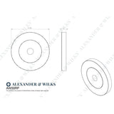 Line technical drawing image of Alexander & Wilks - Rose Packs to Suit Pull Handles - Dark Bronze PVD | Sku. aw50rp-dbzpvd | Trade Door Handles.