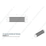 Line technical drawing image of Alexander & Wilks - Brunel Knurled Door Stop - Black | Sku. aw600-75-bl | Trade Door Handles.
