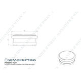 Line technical drawing image of Alexander & Wilks - Freestanding Portable Door Stop - Diameter 100mm - Satin Chrome | Sku. aw605-100-sc | Trade Door Handles.
