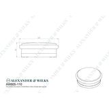 Line technical drawing image of Alexander & Wilks - Freestanding Portable Door Stop - Diameter 110mm - Satin Chrome | Sku. aw605-110-sc | Trade Door Handles.