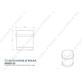 Line technical drawing image of Alexander & Wilks - Freestanding Portable Door Stop - Diameter 62mm - Satin Chrome | Sku. aw605-62-sc | Trade Door Handles.