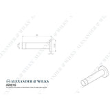 Line technical drawing image of Alexander & Wilks - Cylinder Projection Door Stop on Rose - Antique Brass | Sku. aw616ab | Trade Door Handles.