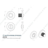 Line technical drawing image of Alexander & Wilks - Reeded Thumbturn and Release - Satin Brass PVD | Sku. aw792sbpvd | Trade Door Handles.