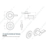 Line technical drawing image of Alexander & Wilks Accessible Thumbturn and Emergency Release-Antique Brass-Without Indicator | Sku. AW798AB | Trade Door Handles.