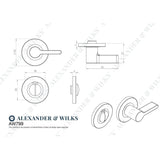 Line technical drawing image of Alexander & Wilks - Accessible Thumbturn And Emergency Release-Dark Bronze Pvd | Sku. aw799dbzpvd | Trade Door Handles.