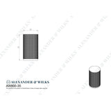 Line technical drawing image of Alexander & Wilks Brunel Knurled Cylinder Cupboard Knob - Satin Brass PVD - 35mm | Sku. aw800-35-sbpvd | Trade Door Handles.
