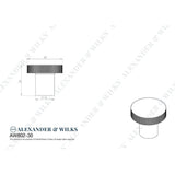 Line technical drawing image of Alexander & Wilks Hanover Knurled Circular Cupboard Knob - Black - 30mm | Sku. aw802-30-bl | Trade Door Handles.