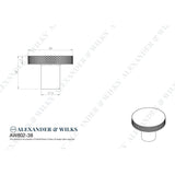 Line technical drawing image of Alexander & Wilks Hanover Knurled Circular Cupboard Knob - Antique Brass - 38mm | Sku. aw802-38-ab | Trade Door Handles.