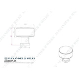 Line technical drawing image of Alexander & Wilks Lucia Plain Cabinet Knob-Antique Brass-35mm Dia. | Sku. AW807P-35-AB | Trade Door Handles.