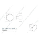 Line technical drawing image of Alexander & Wilks - Vesper Hex Cabinet Knob - Black | Sku. aw828-40-bl | Trade Door Handles.