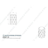 Line technical drawing image of Alexander & Wilks Diamond Cut Cylinder Cabinet Knob - 30mm - Satin Brass PVD | Sku. aw847-30-sbpvd | Trade Door Handles.