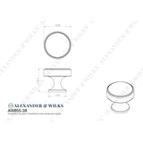 Line technical drawing image of Alexander & Wilks - Havana Cabinet Knob-Polished Chrome | Sku. aw855-38-pc | Trade Door Handles.