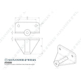 Line technical drawing image of Alexander & Wilks Handle Adapter - Satin Chrome | Sku. aw899sc | Trade Door Handles.