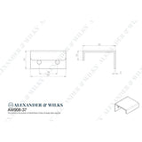 Line technical drawing image of Alexander & Wilks - Tilly Finger Pull - Dark Bronze PVD | Sku. aw908-37-dbzpvd | Trade Door Handles.