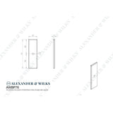 Line technical drawing image of Alexander & Wilks - Rectangular Cabinet Knob Backplate-Satin Brass Pvd | Sku. awbp76sbpvd | Trade Door Handles.