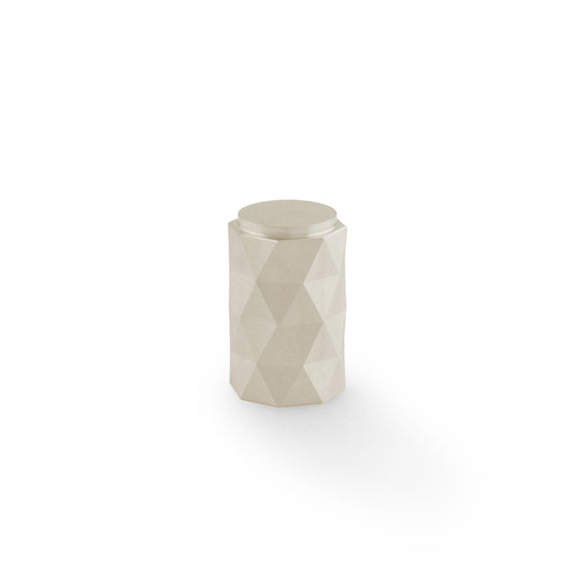 Alexander & Wilks - DIAMOND CUT CYLINDER CABINET KNOB - 30MM - Satin Nickel aw847-30-sn
