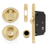 Alexander & Wilks - Radius Sliding Door Lock Set - Satin Brass PVD aw110rsbpvd